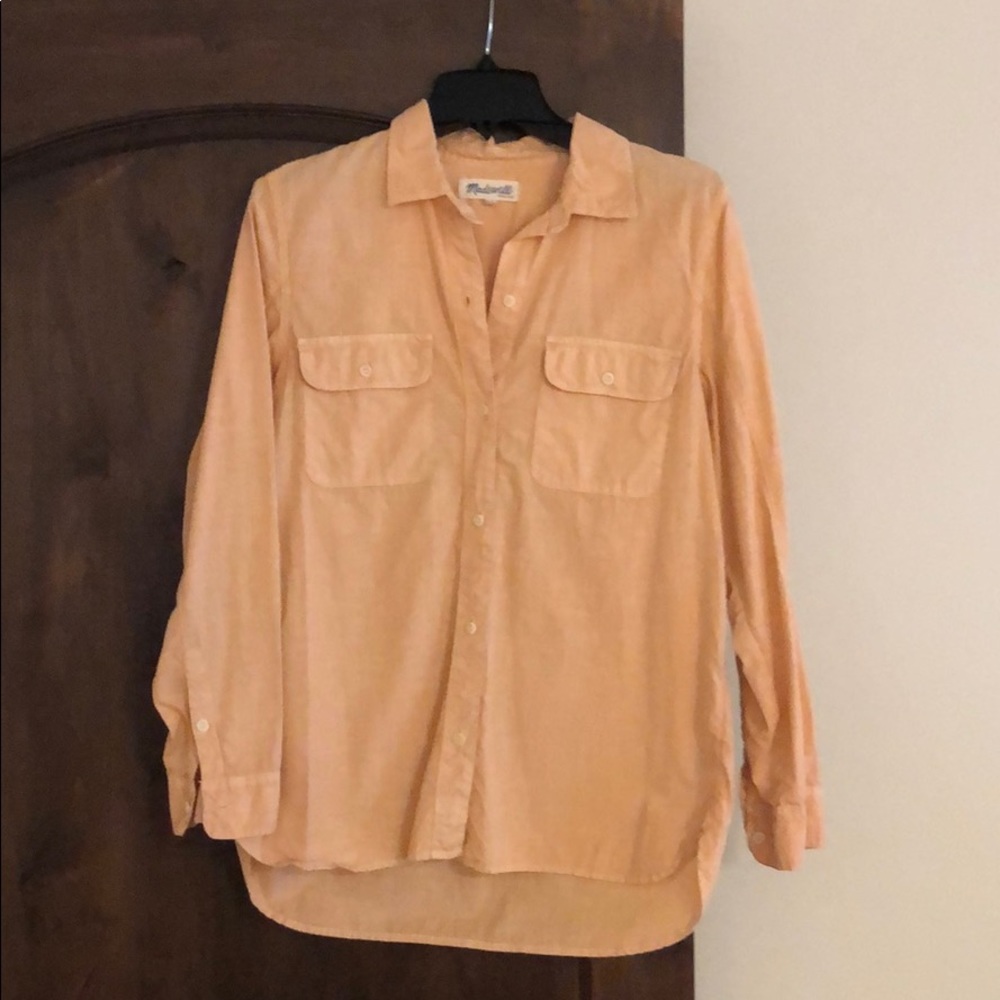 Madewell Button Down Peach Sz M